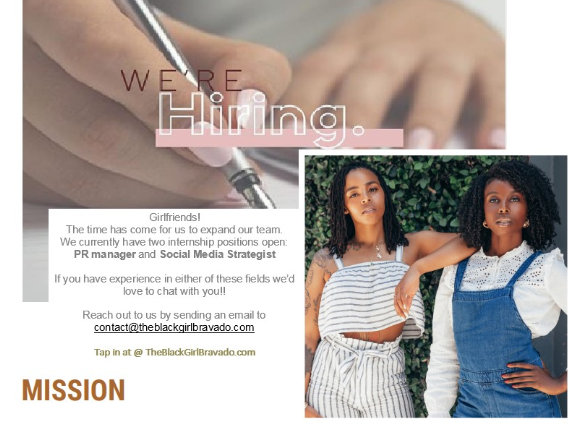 Black Girl Bravado Internship Flyer