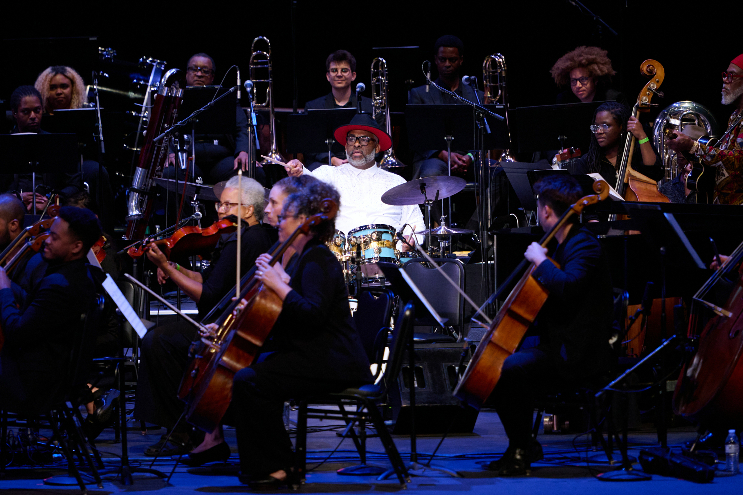 Juneteenth Day band members on stage playing music