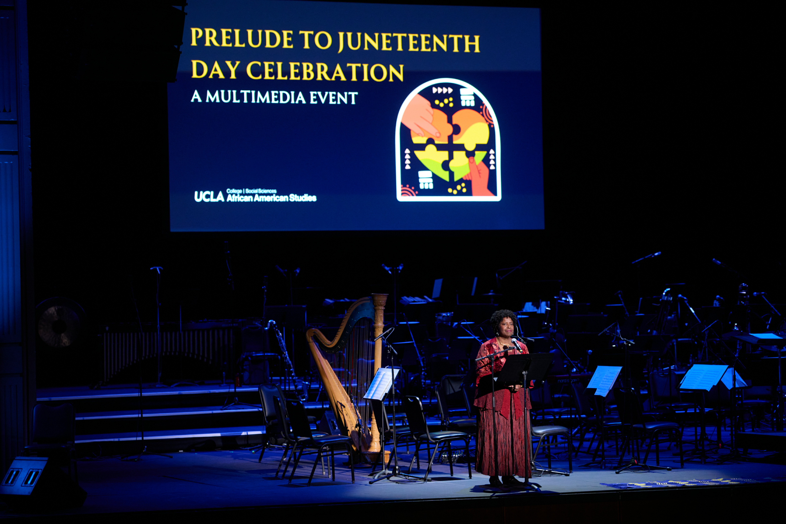 Juneteenth Day woman talking on stage