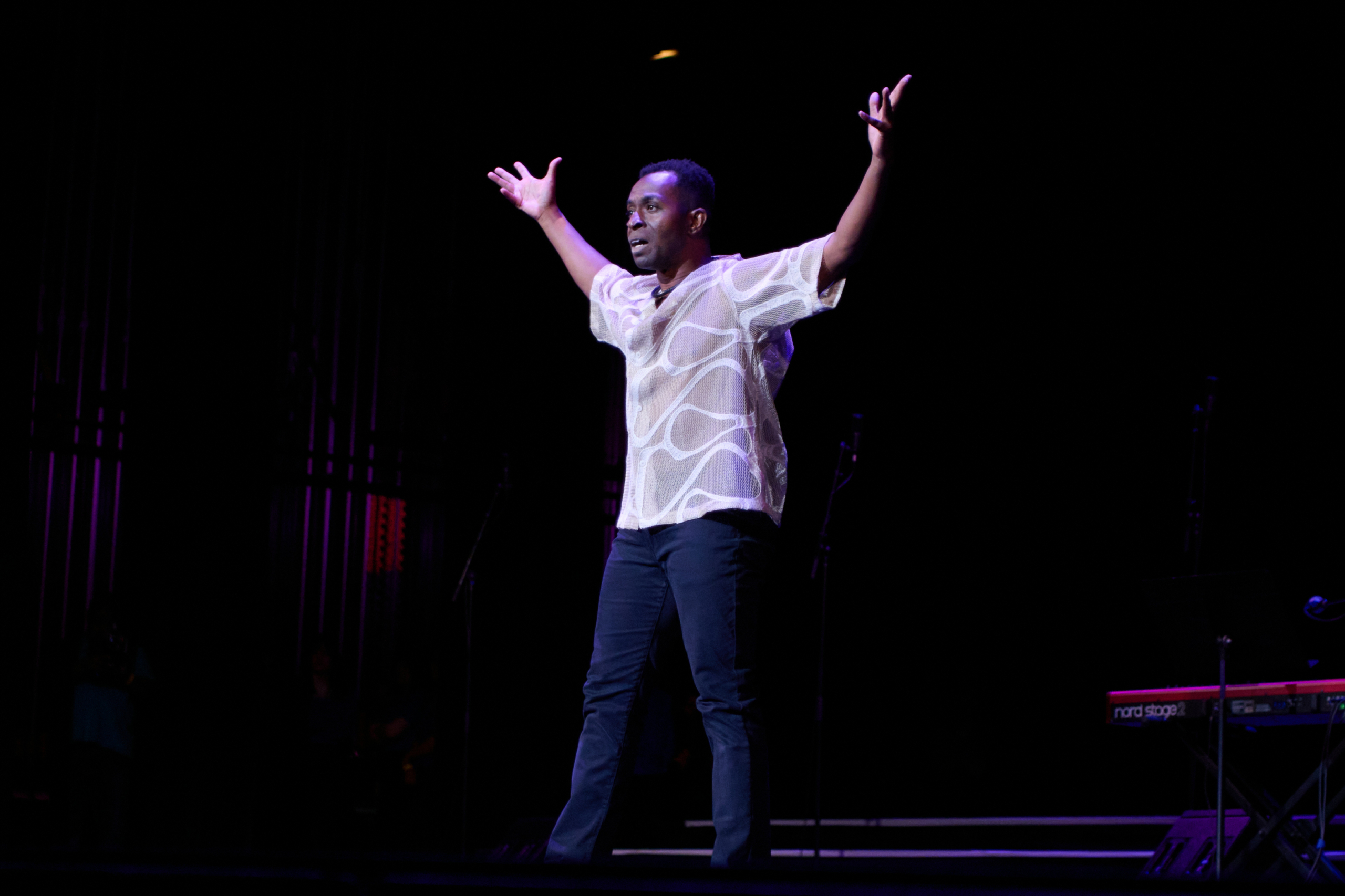 Juneteenth Day man talking and acting on stage